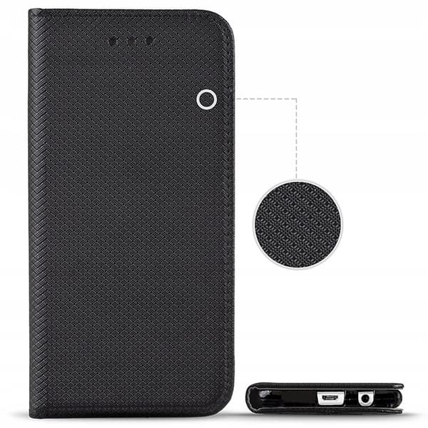 Etui til HUAWEI P10 LITE LUKKET SMART MAGNETETUIL SORT+GLAS