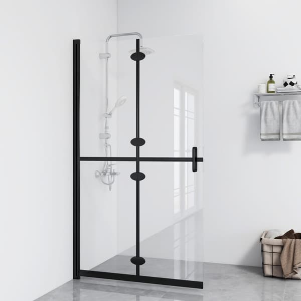 vidaXL Hopfällbar duschvägg klarglas 90x190 cm