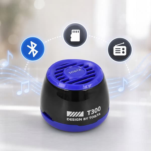 Trådlös Bluetooth-högtalare MP3 microSD LED Magnetisk BLÅ N65N