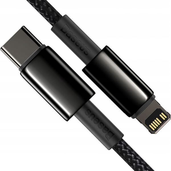 Baseus Tungsten PD USB-C - Lightning-kabel 2,0 m Svart 20W