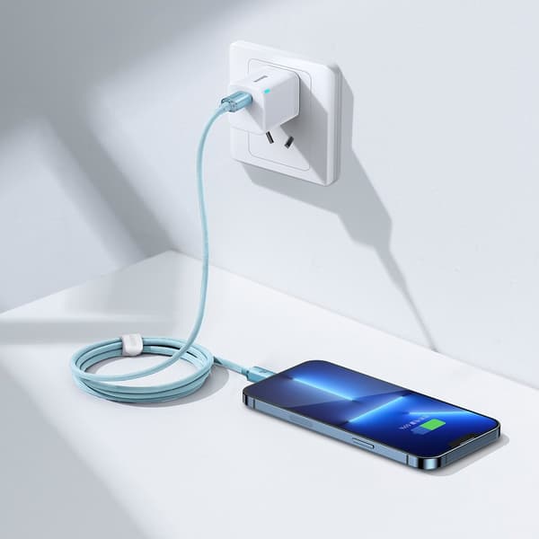 USB-C iPhone Lightning-kabel Snabbladdning 20W 1,2m Blå