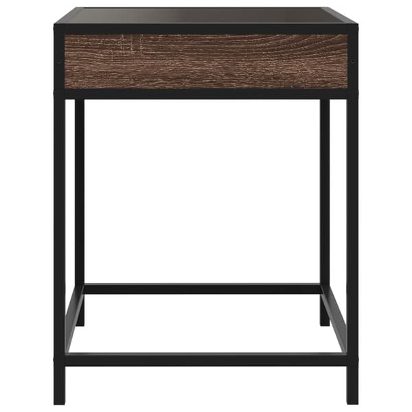 vidaXL Infinity sofabord med LED-lys brunt egetræ 40x40x51 cm