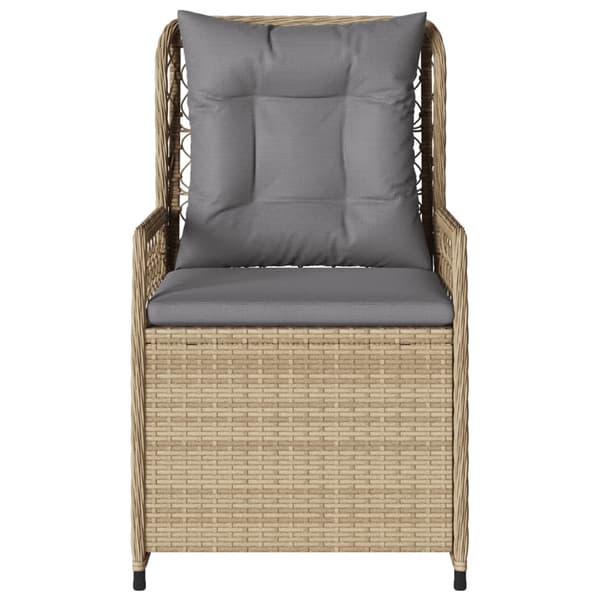 vidaXL Fåtöljer för trädgården, set om 2, beige, polyrotting