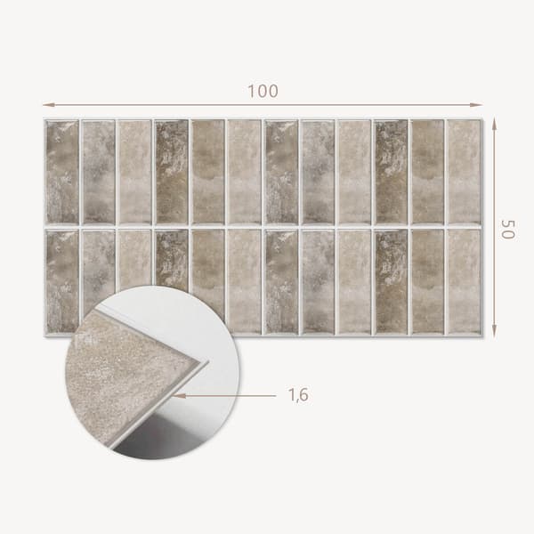 Självhäftande panel med tryck - Perfekt för kök 100x50 cm rektangulära plattor