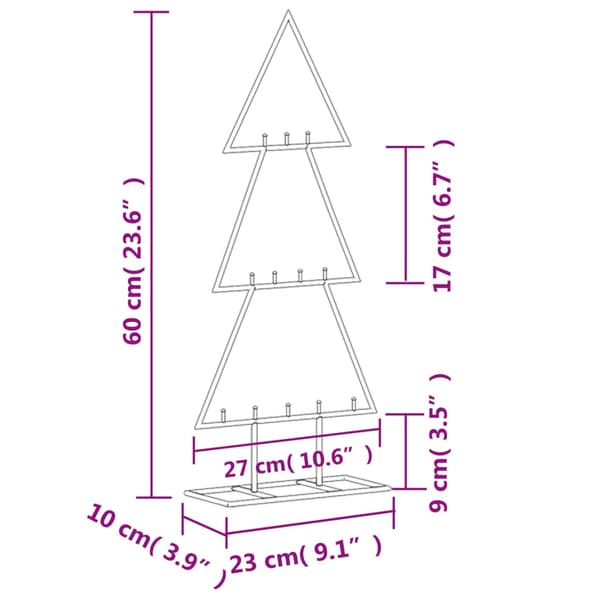 vidaXL metaljuletræ til dekoration, sort, 60 cm