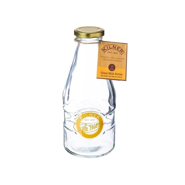 Juice- eller mælkeflaske, stor / Kilner