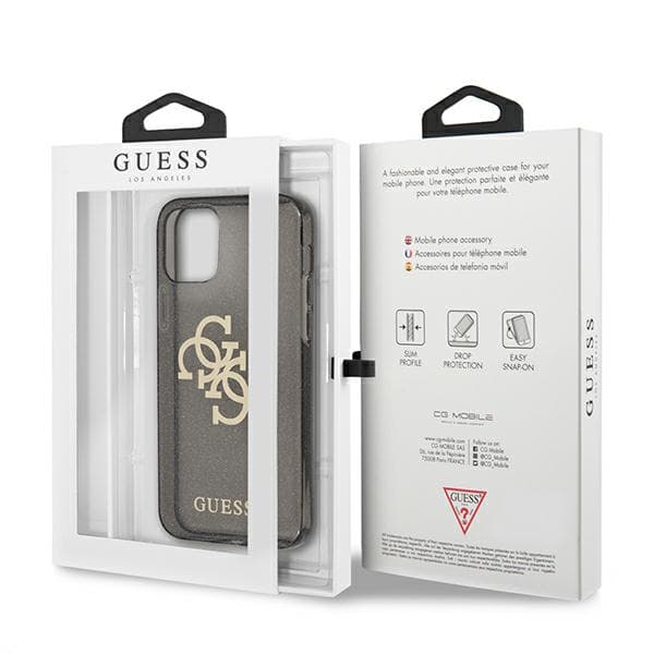 Guess 4G stort logo-cover til iPhone 12 Pro Max, sort