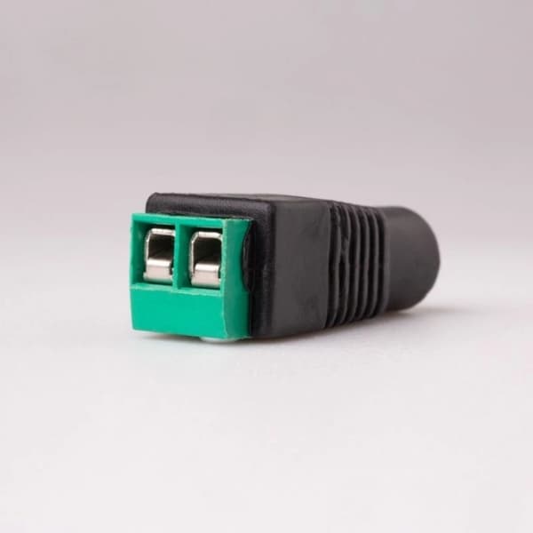 DC 5,5/2,1-fatning med hurtigstik til EcoLight mono LED-strimler