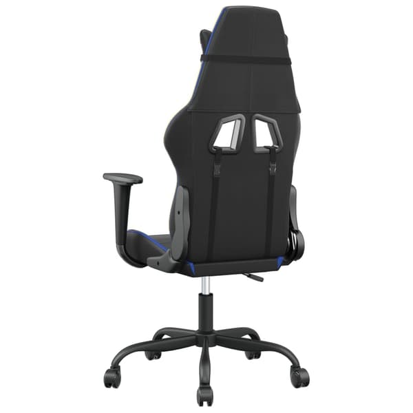 vidaXL Massagespelstol, svart och blå, konstläder