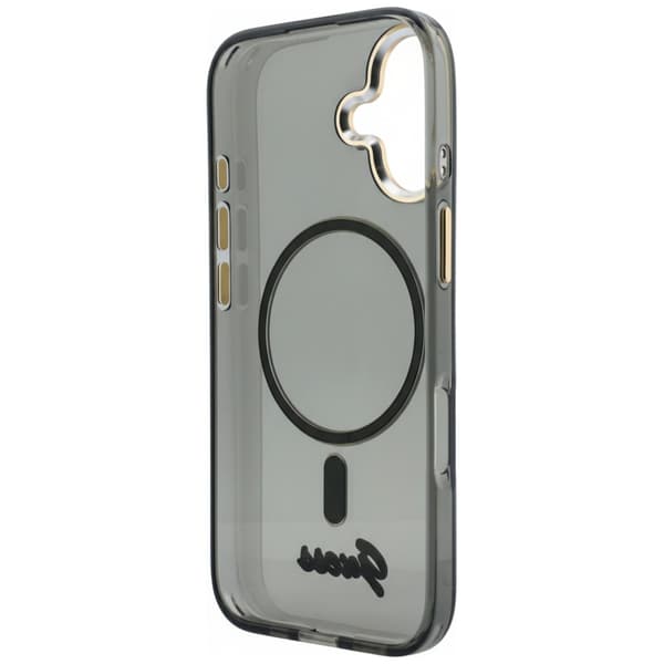 Guess IML Script Metallinen MagSafe-kotelo iPhone 17:lle, musta