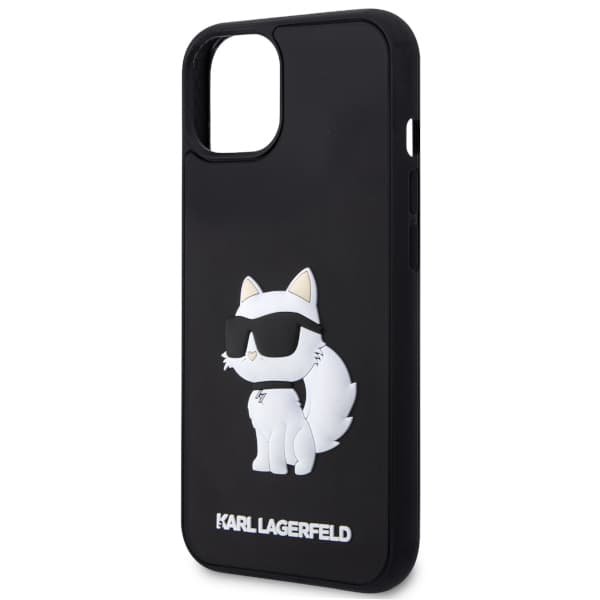 Karl Lagerfeld gummibelagt 3D-cover til iPhone 14 Plus, sort