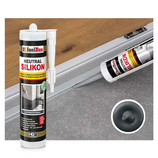 IsolBau Neutral Silikone Antracit Neutralsilikone 8 x 300ml