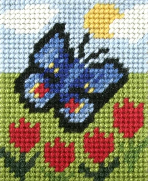 Broderi. Mit første broderi - Sommerfugl