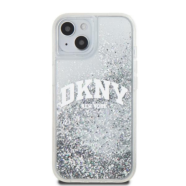 DKNY Liquid Glitter Big Logo iPhone 15-skal, Vitt