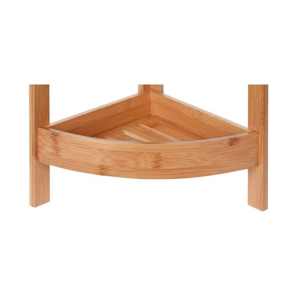 Badrumshylla i bambu hörn 61 cm