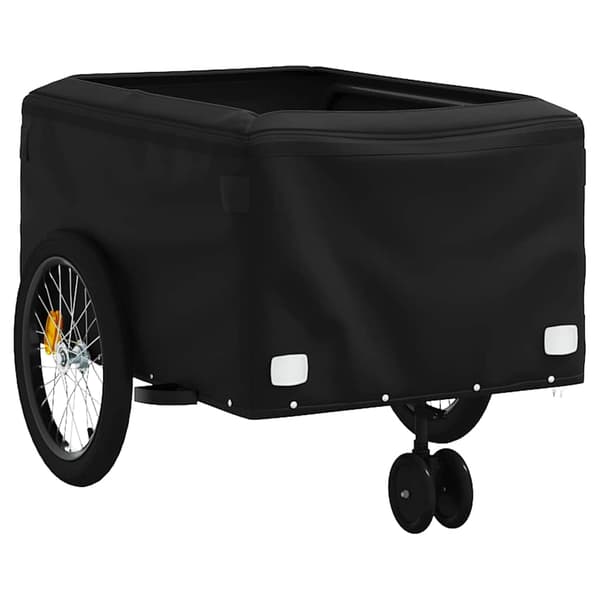 vidaXL cykelanhænger, sort og grøn, 45 kg, jern