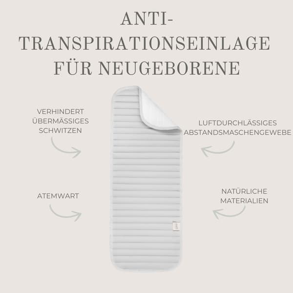 Svettdämpande gondol/bärsele 0+ grå