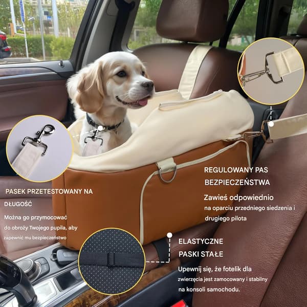 Autostol til små hunde på armlænet