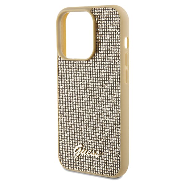 Guess Disco Metal Script-skal till iPhone 14 Pro Max, guld