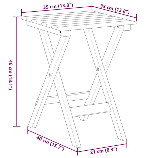 vidaXL foldbart sidebord brunt massivt poppeltræ