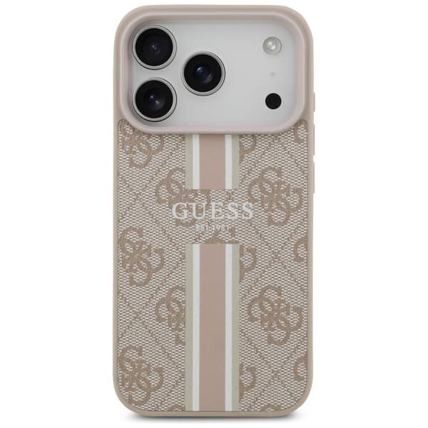 Guess 4G Printed Stripes MagSafe-etui til iPhone 17 Pro i lyserødt