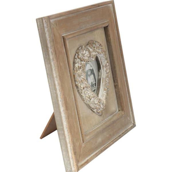 Træramme, stående, brun, 19,5x19,5 cm