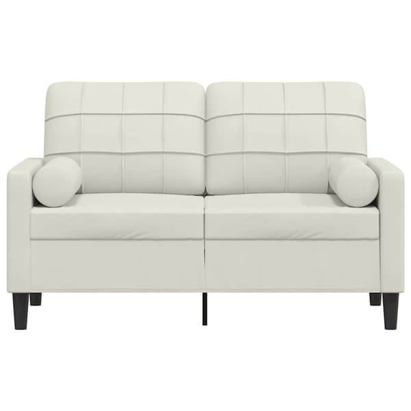 vidaXL 2-sitssoffa med kuddar, krämfärgad, 120 cm, sammet