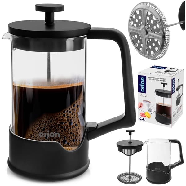 Stempelkande til kaffe og te glas sort 400 ml