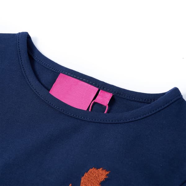 Barn långärmad T-shirt, marinblå, 140