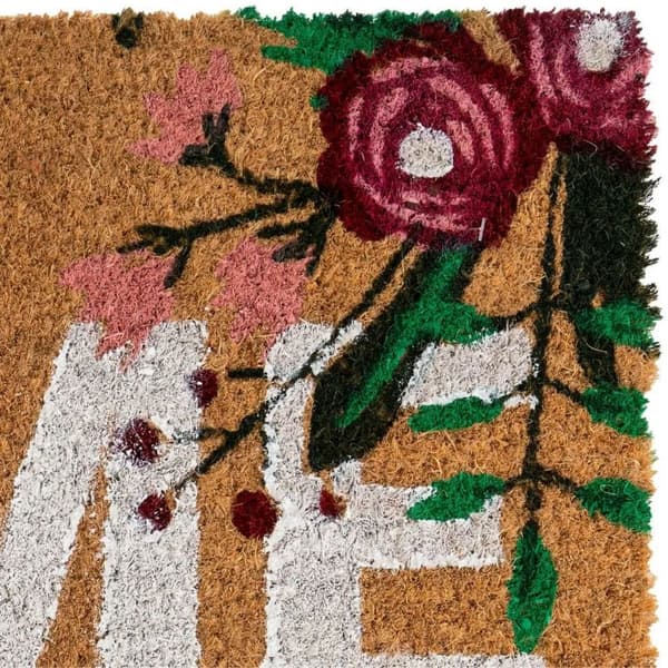Dörrmatta kokosnöt hemblommor 60x40 cm
