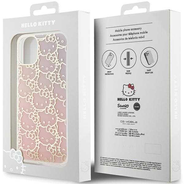 Hello Kitty IML Gradient Electrop Crowded Kitty Head-cover til iPhone 11 / Xr, lyserød