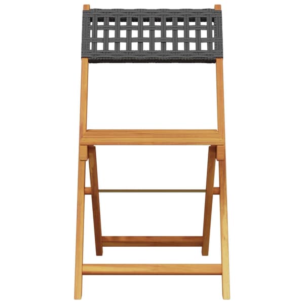 vidaXL foldbare havestole, sæt med 6, sort polyrattan og træ