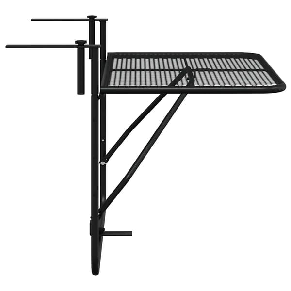 vidaXL balkonbord, sort, 60x40 cm, stål