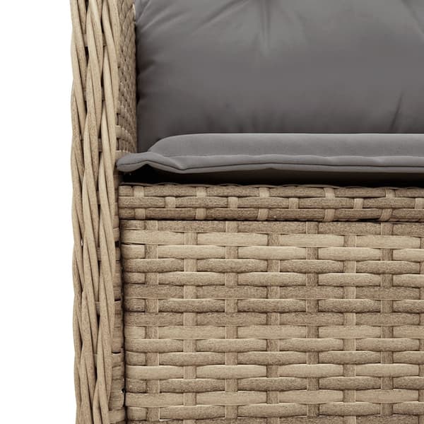 vidaXL Hörnsoffmodul med kuddar, beige, polyrotting