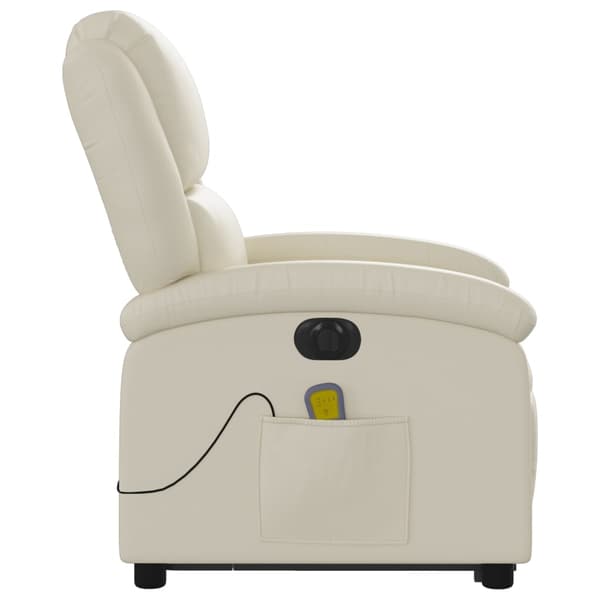 vidaXL elektrisk lænestol med massage, creme