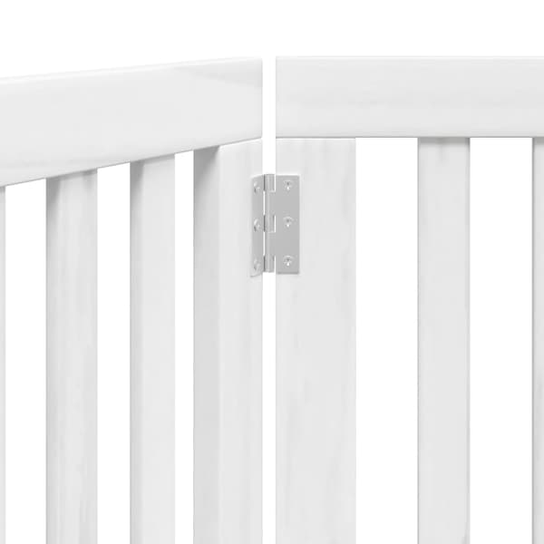 vidaXL foldbart sikkerhedsgitter til hunde, 3 paneler, hvid, 150 cm