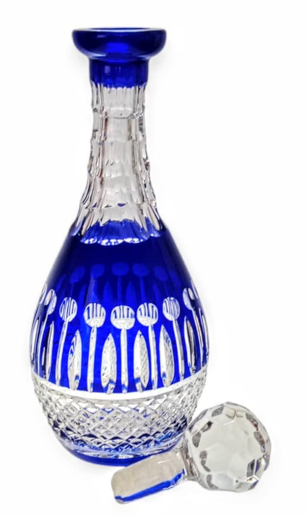 Koboltkrystal vinkaraffel 700 ml fransk