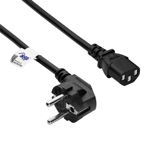 3-benet strømkabel til Akyga AK-PC-06A printermonitor IEC C13 - CEE 7/7 3m