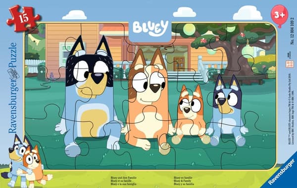 Palapeli 15 Bluey & Family Frame