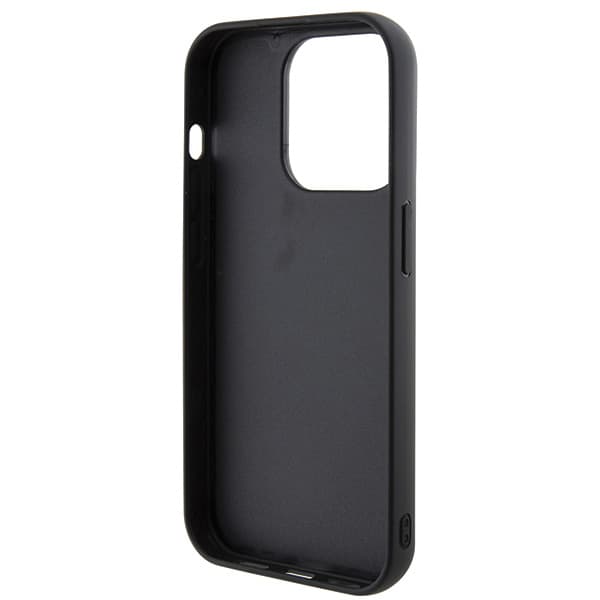 Guess Disco Metal Script -suojakuori iPhone 15 Prolle, musta