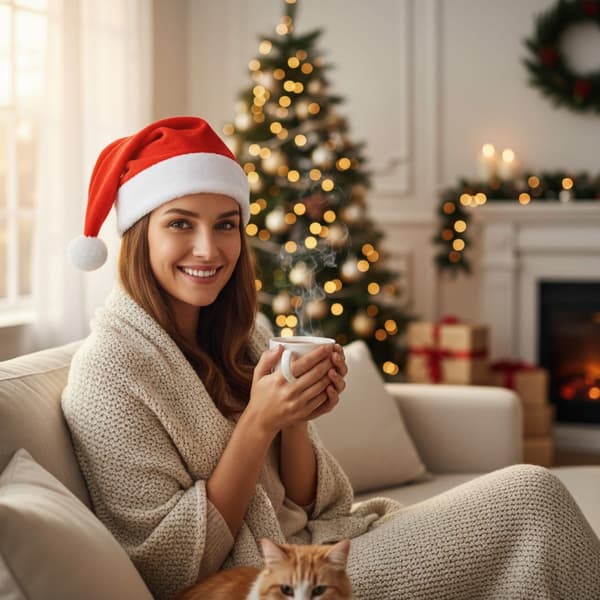 Jultomtekostymhatt i sammet med pompom