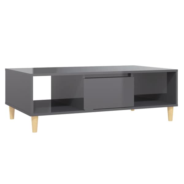 vidaXL Soffbord, grått, högglans, 103,5x60x35 cm