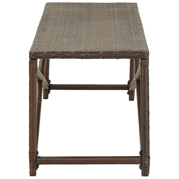 vidaXL Puutarhapenkki 120 cm polyrottinki ruskea
