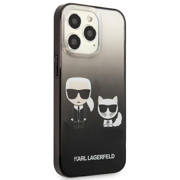 Karl Lagerfeld Ikonik Karl & Choupette-etui til iPhone 13 Pro / 13, sort