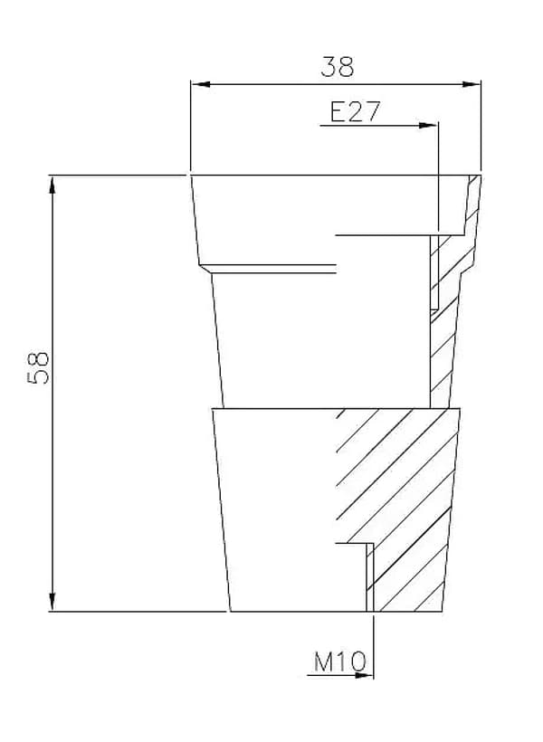 E27 Storgängad Bakelitlamphållare