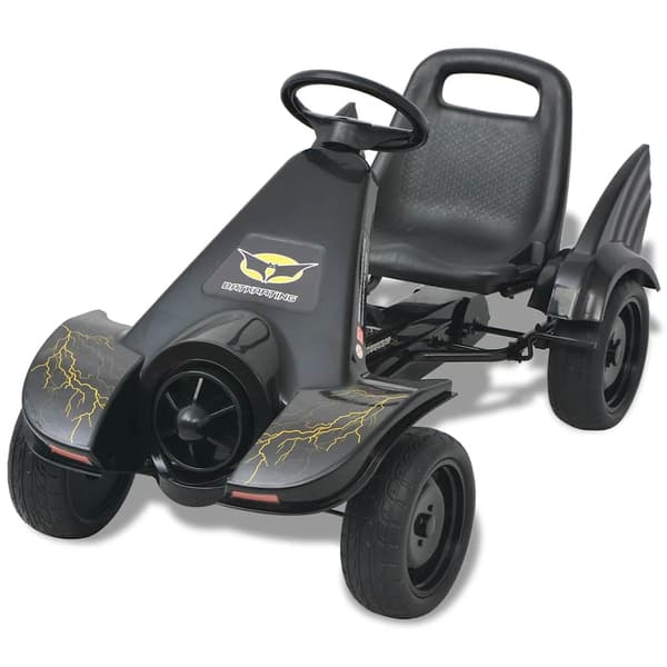 vidaXL børne-gokart med justerbart sæde, sort