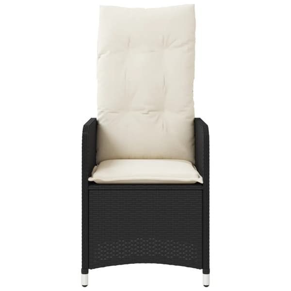 vidaXL havestol med hynder, sort polyrattan
