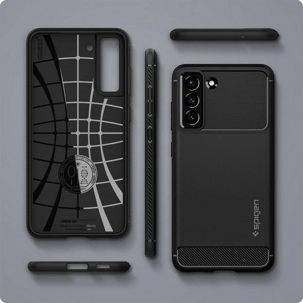 Spigen Rugged Armor cover til Galaxy S21 FE, matsort