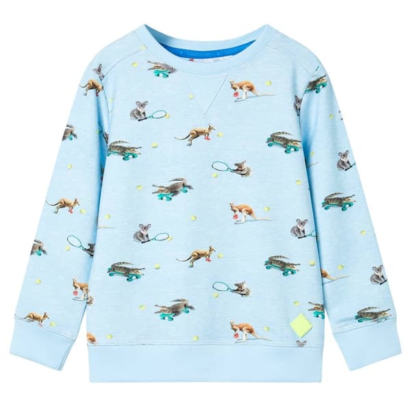 Børnesweatshirt, lyseblå melange, 140