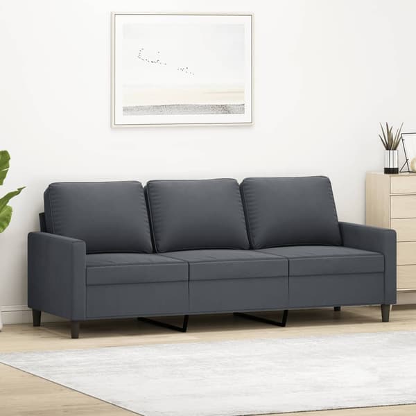 vidaXL 3-sitssoffa mörkgrå 180 cm klädd i sammet